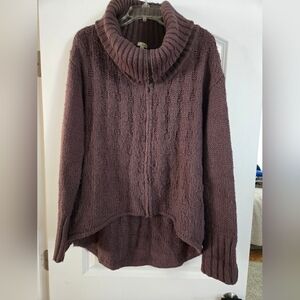 Hinge Plum Cowl Neck Sweater